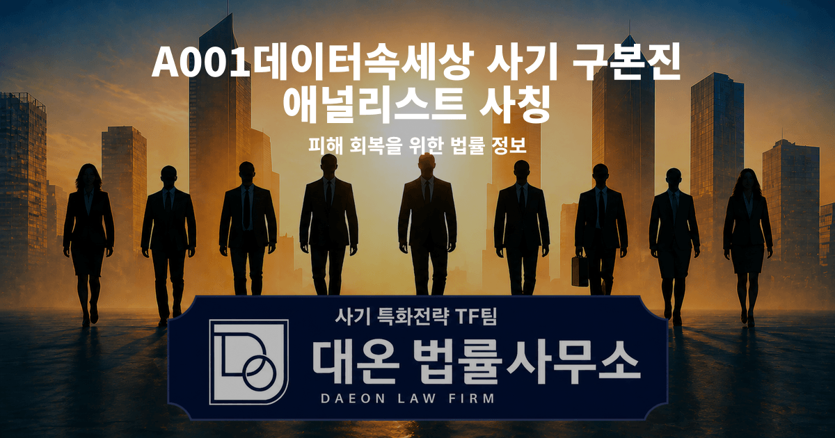 A001데이터속세상 사기 구본진 애널리스트 사칭 피해 회복을 위한 법률 정보 이미지