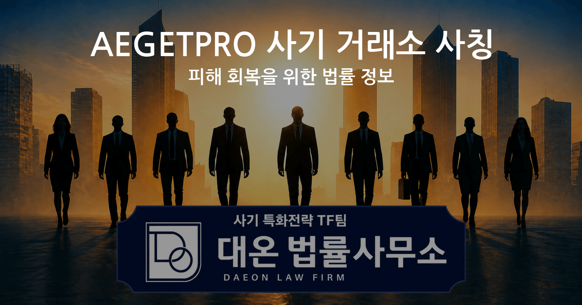AEGETPRO 사기 거래소 사칭 피해 회복을 위한 법률 정보 이미지