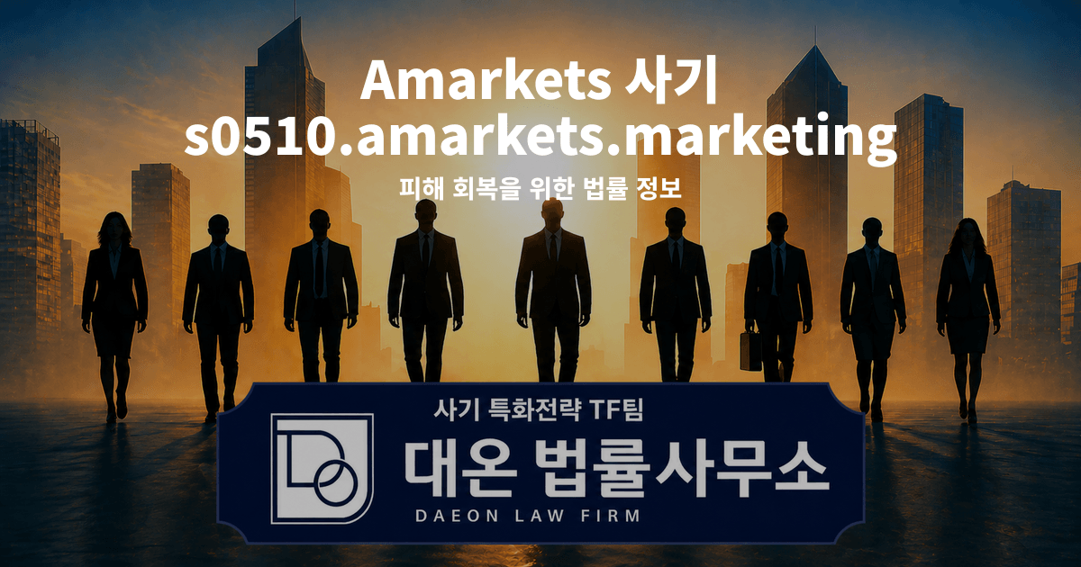 Amarkets 사기 s0510.amarkets.marketing 주식투자 사칭 피해 회복을 위한 법률 정보 이미지