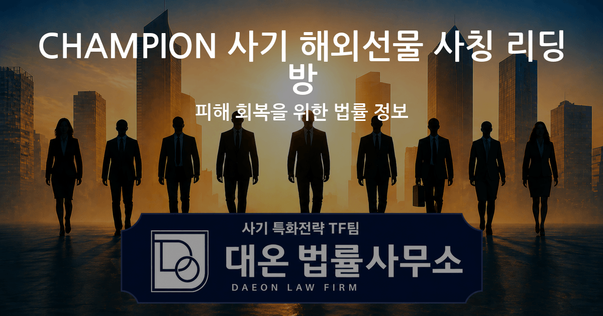 CHAMPION 사기 해외선물 사칭 리딩방 피해 회복을 위한 법률 정보 이미지