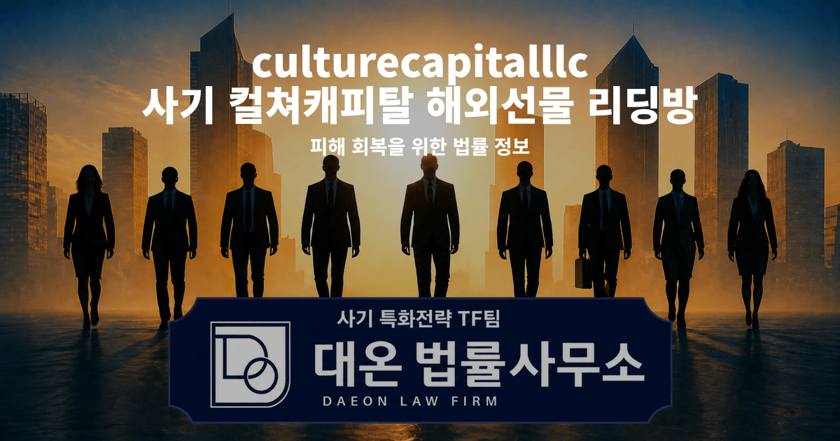 culturecapitalllc 사기 컬쳐캐피탈 해외선물 리딩방 사칭 피해 회복을 위한 법률 정보 이미지