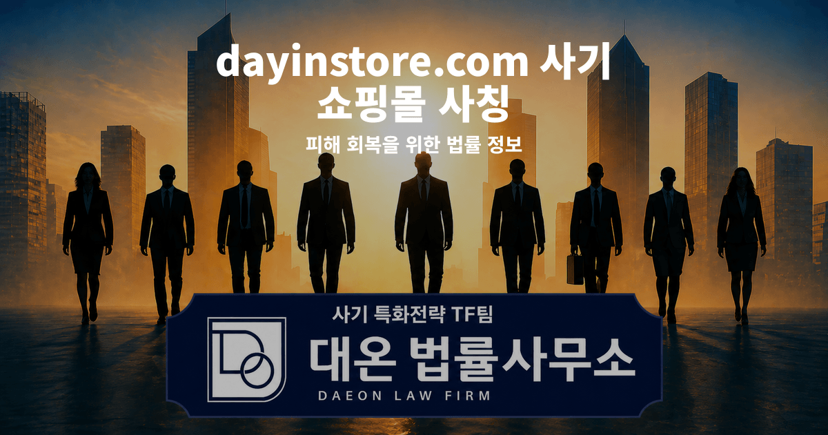 dayinstore.com 사기 쇼핑몰 사칭 피해 회복을 위한 법률 정보 이미지