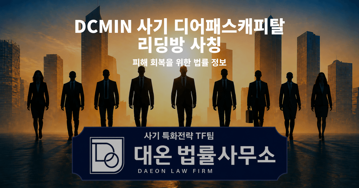 DCMIN 사기 디어패스캐피탈 리딩방 사칭 피해 회복을 위한 법률 정보 이미지