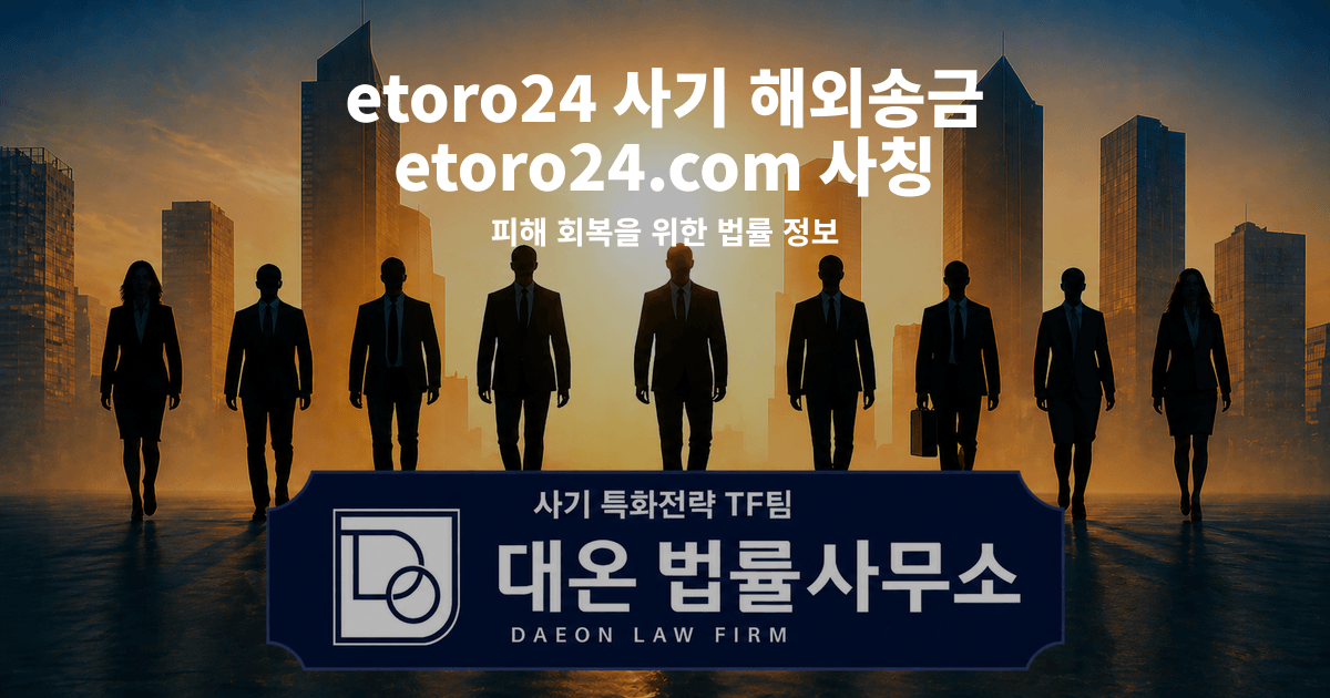 etoro24 사기 해외송금 etoro24.com 사칭 피해 회복을 위한 법률 정보 이미지