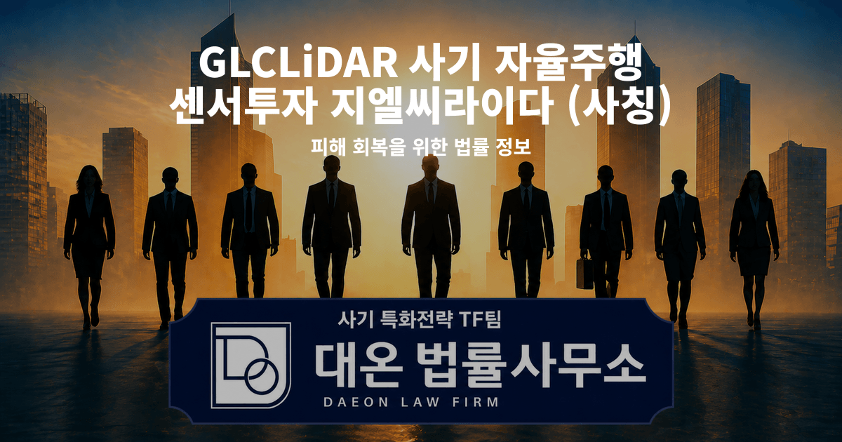 GLCLiDAR 사기 자율주행 센서투자 지엘씨라이다 사칭 피해 회복을 위한 법률 정보 이미지
