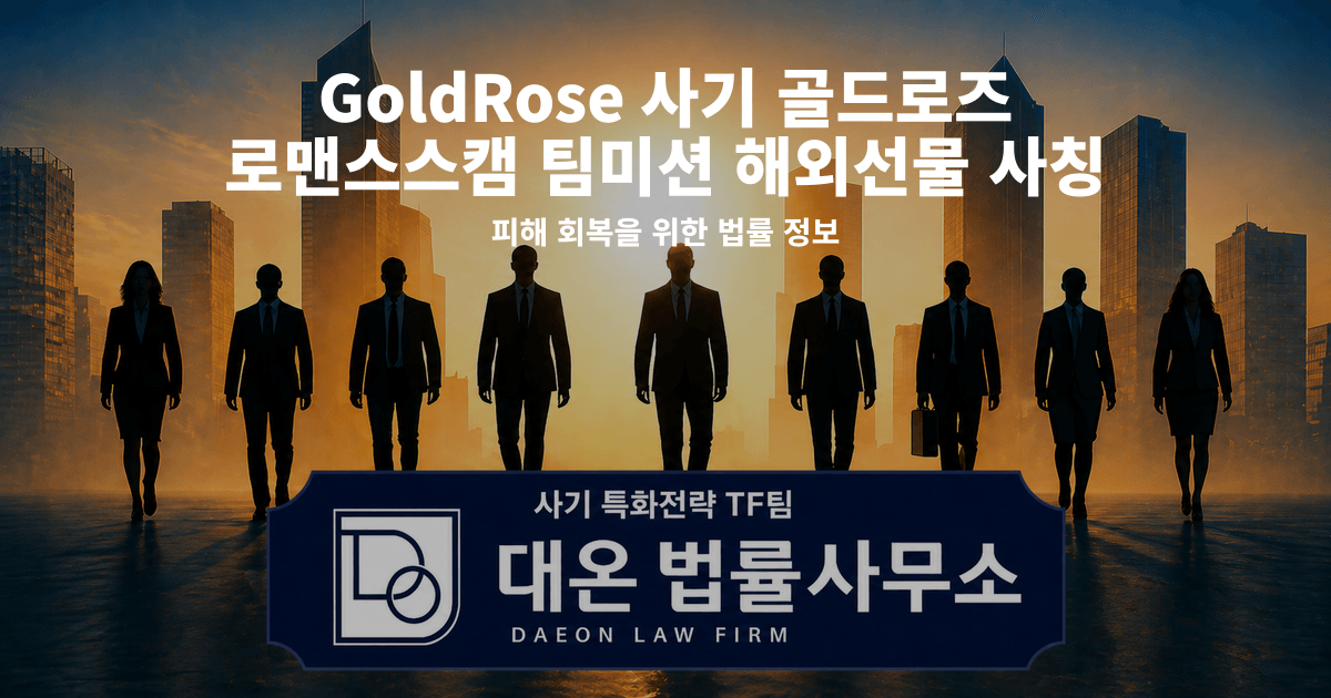 GoldRose 사기 골드로즈 로맨스스캠 팀미션 해외선물 사칭 피해 회복을 위한 법률 정보 이미지