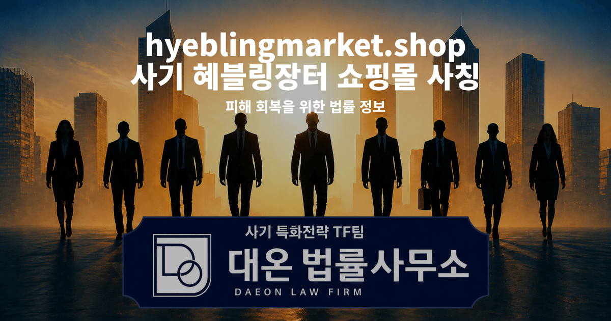 hyeblingmarket.shop 사기 혜블링장터 쇼핑몰 사칭 피해 회복을 위한 법률 정보 이미지