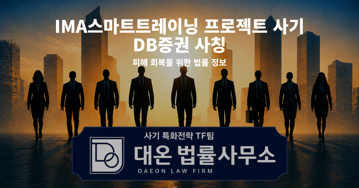 IMA스마트트레이닝 프로젝트 사기 DB증권 사칭 피해 회복을 위한 법률 정보 이미지