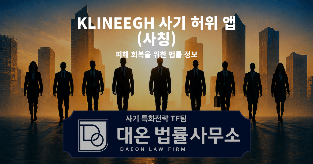 KLINEEGH 사기 허위 앱 사칭 피해 회복을 위한 법률 정보 이미지