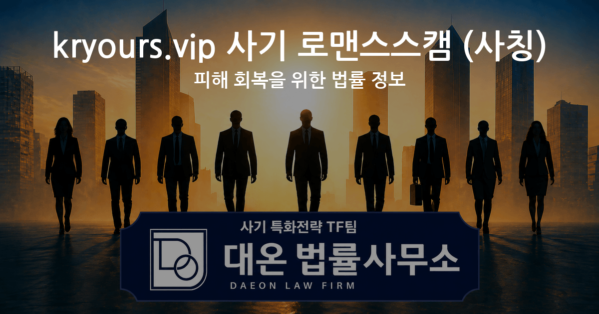 kryours.vip 사기 로맨스스캠 사칭 피해 회복을 위한 법률 정보 이미지