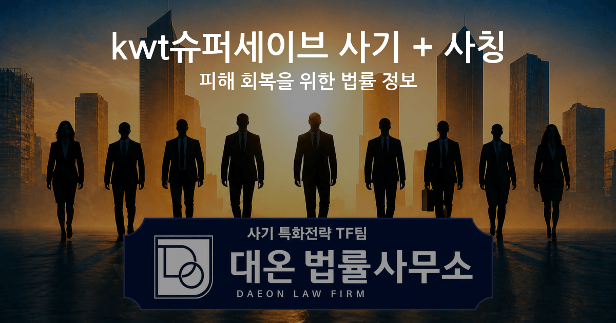 kwt슈퍼세이브 사기 + 사칭 피해 회복을 위한 법률 정보 이미지