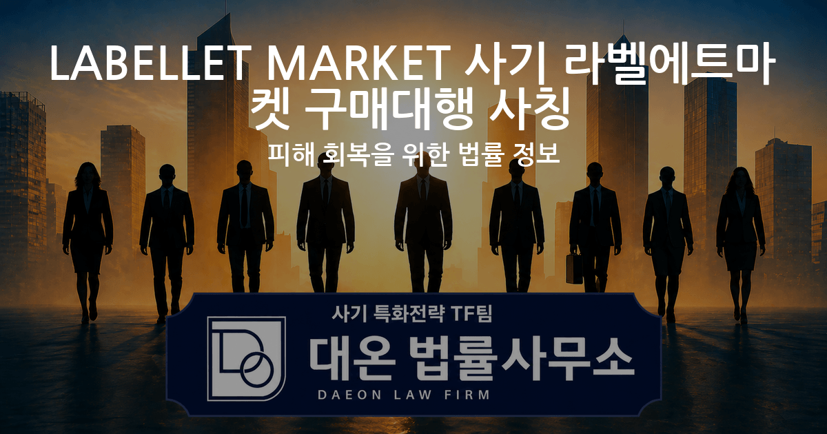 LABELLET MARKET 사기 라벨에트마켓 구매대행 사칭 피해 회복을 위한 법률 정보 이미지