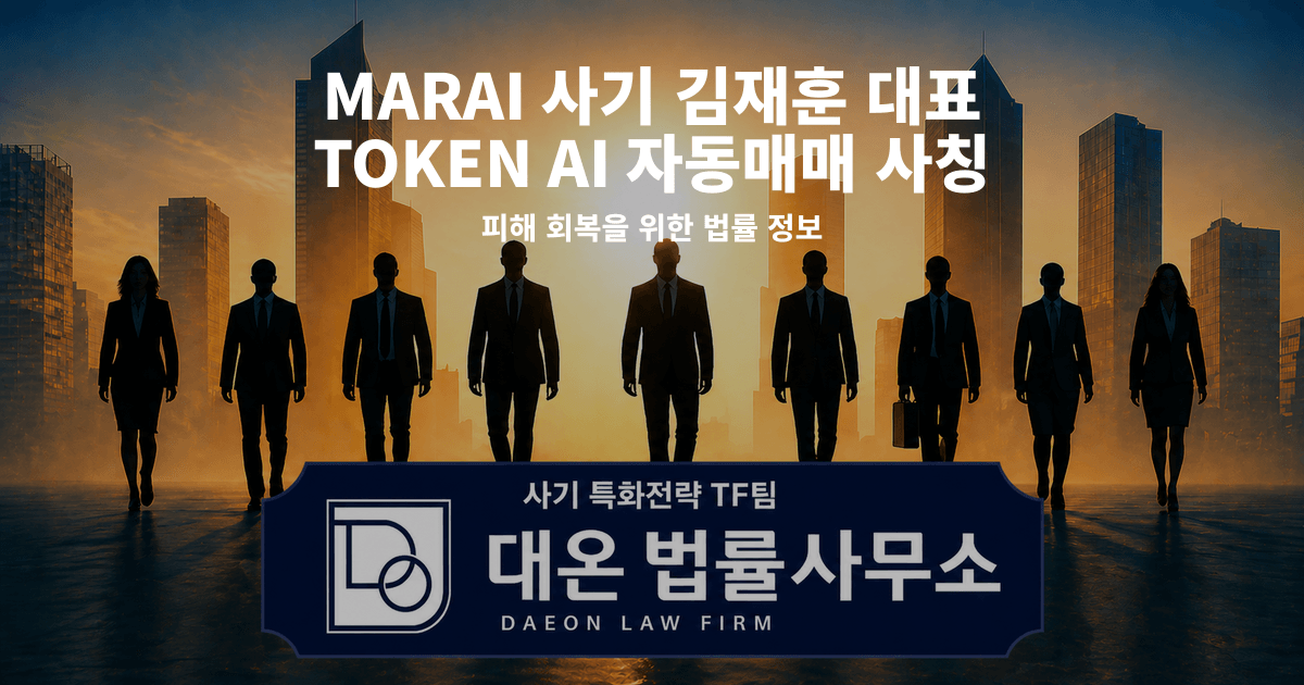 MARAI 사기 김재훈 대표 TOKEN AI 자동매매 사칭 피해 회복을 위한 법률 정보 이미지