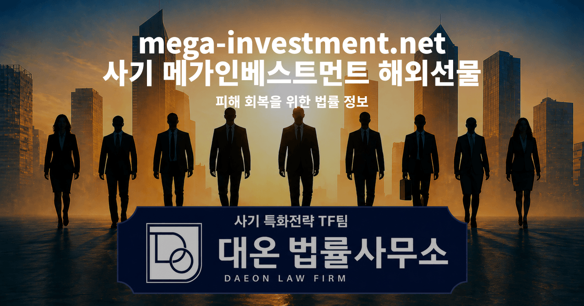 mega-investment.net 사기 메가인베스트먼트 해외선물 리딩방 사칭 피해 회복을 위한 법률 정보 이미지