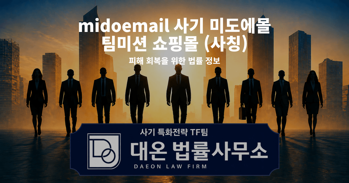 midoemail 사기 미도에몰 팀미션 쇼핑몰 사칭 피해 회복을 위한 법률 정보 이미지