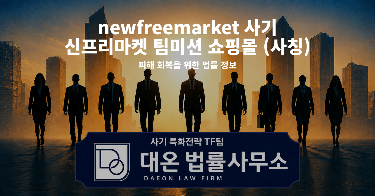 newfreemarket 사기 신프리마켓 팀미션 쇼핑몰 사칭 피해 회복을 위한 법률 정보 이미지