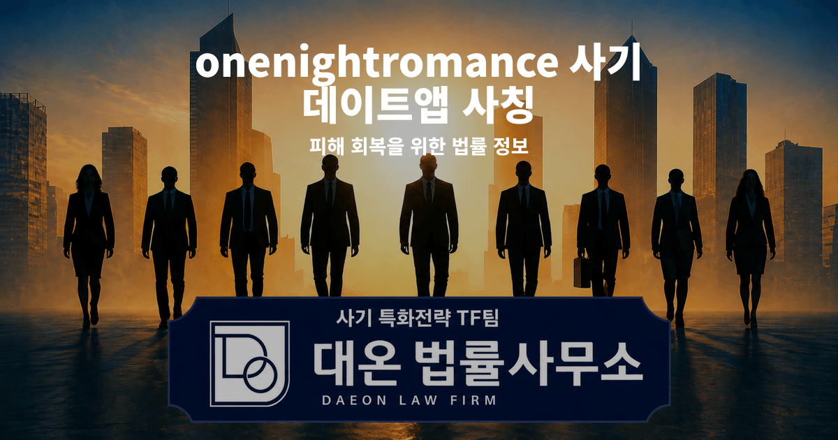 onenightromance 사기 데이트앱 사칭 피해 회복을 위한 법률 정보 이미지