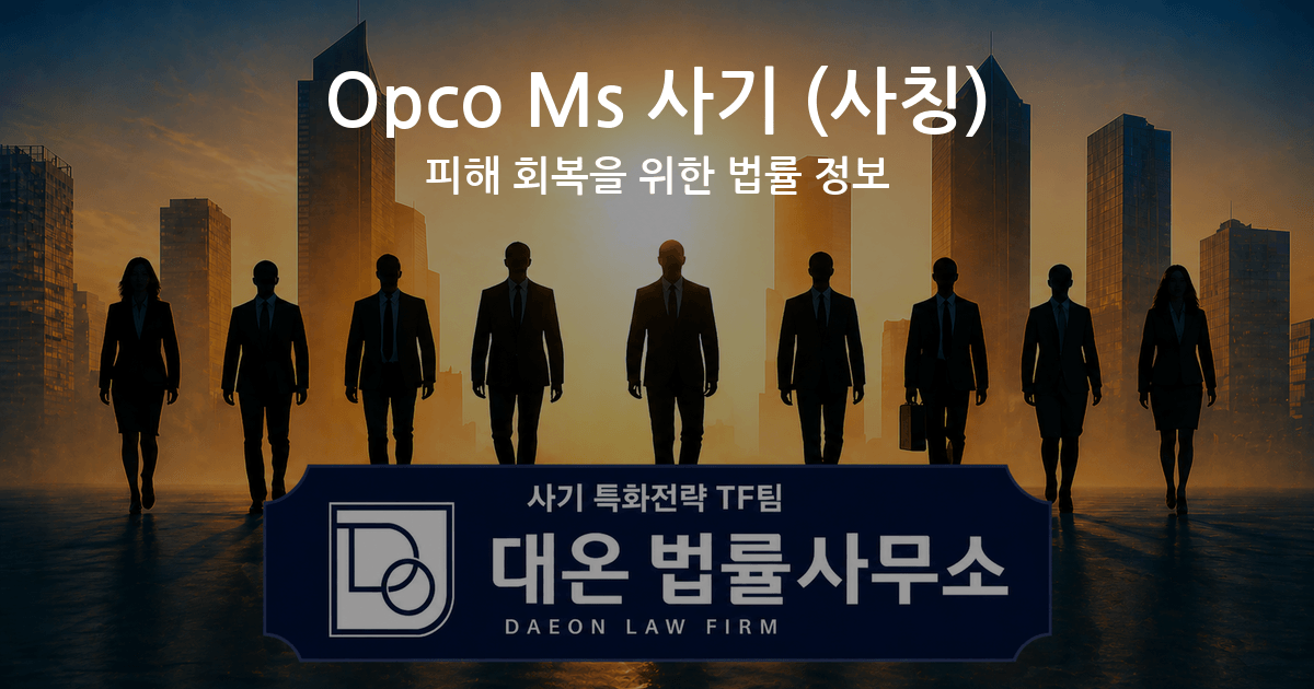 Opco Ms 사기 사칭 피해 회복을 위한 법률 정보 이미지
