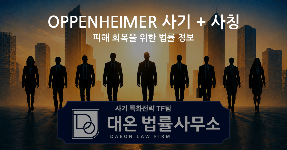 OPPENHEIMER 사기 + 사칭 피해 회복을 위한 법률 정보 이미지