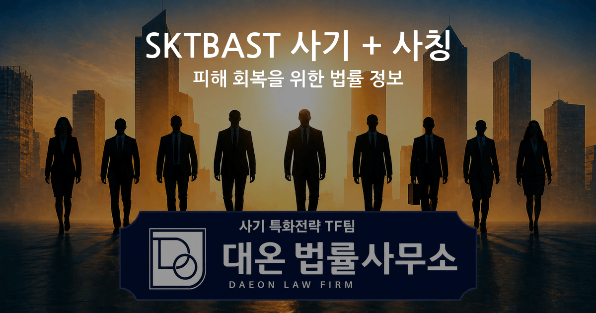 SKTBAST 사기 + 사칭 피해 회복을 위한 법률 정보 이미지