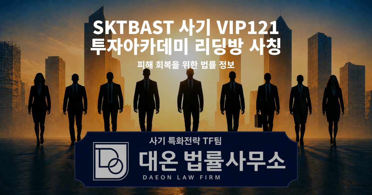 SKTBAST 사기 VIP121 투자아카데미 리딩방 사칭 피해 회복을 위한 법률 정보 이미지