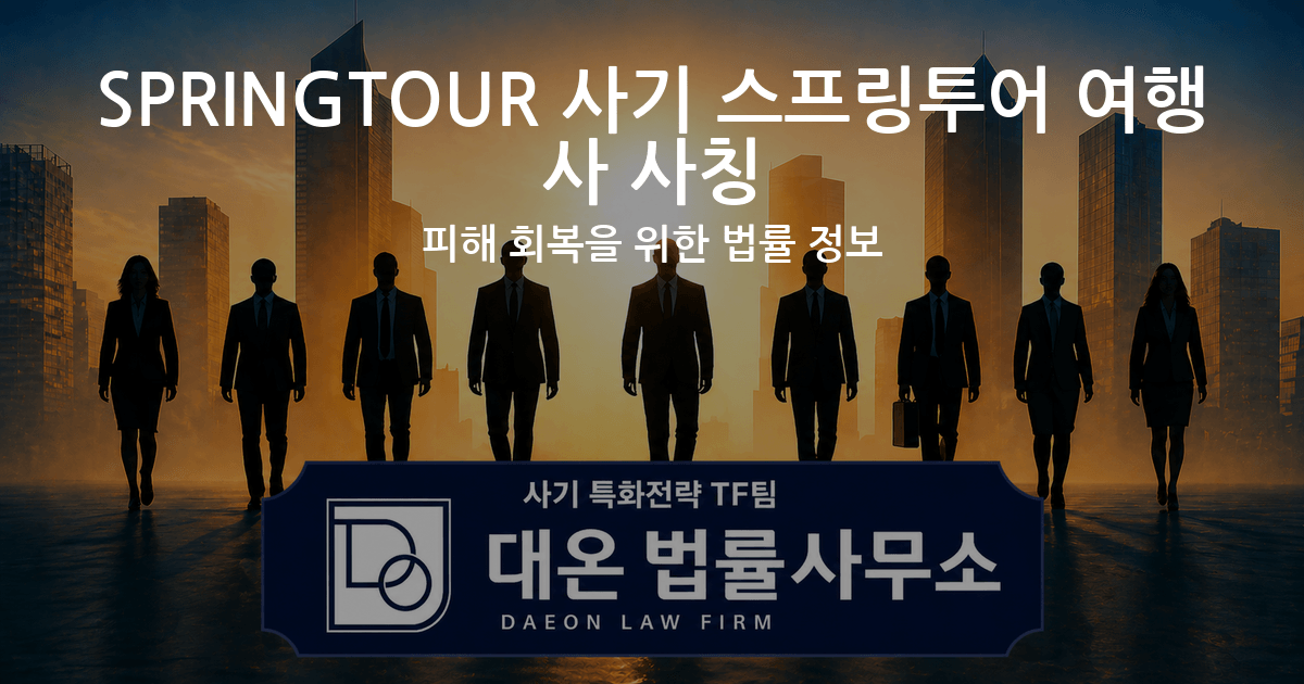 SPRINGTOUR 사기 스프링투어 여행사 사칭 피해 회복을 위한 법률 정보 이미지