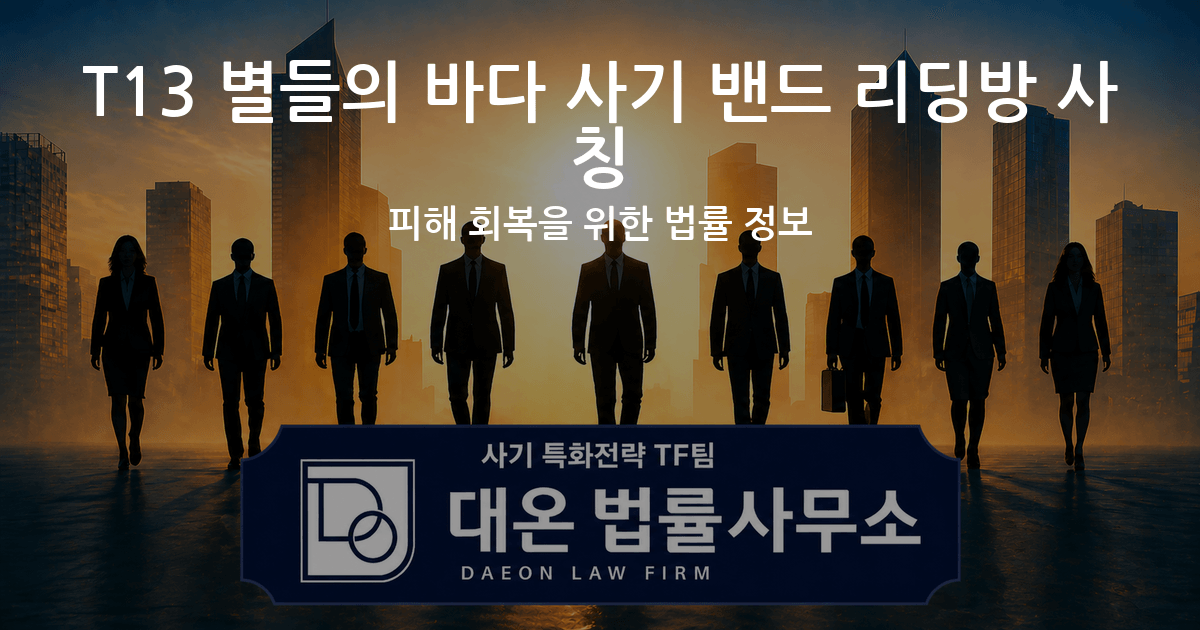 T13 별들의 바다 사기 밴드 리딩방 사칭 피해 회복을 위한 법률 정보 이미지