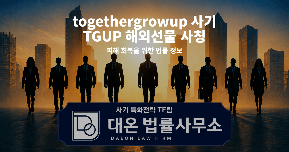 togethergrowup 사기 TGUP 해외선물 사칭 피해 회복을 위한 법률 정보 이미지