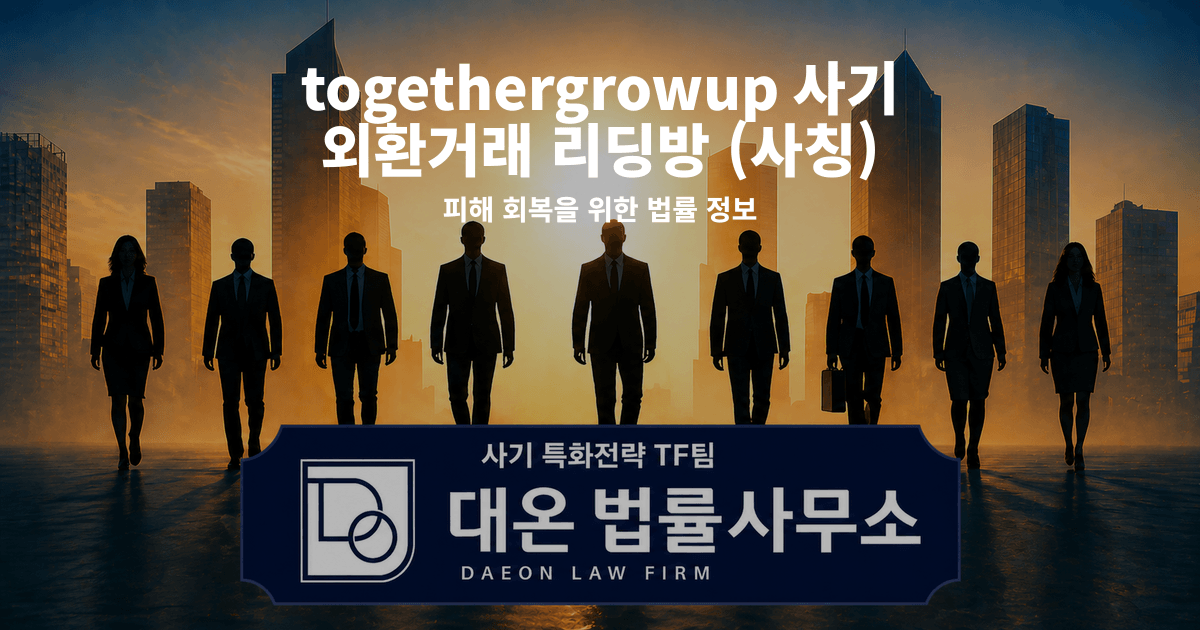 togethergrowup 사기 외환거래 리딩방 사칭 피해 회복을 위한 법률 정보 이미지