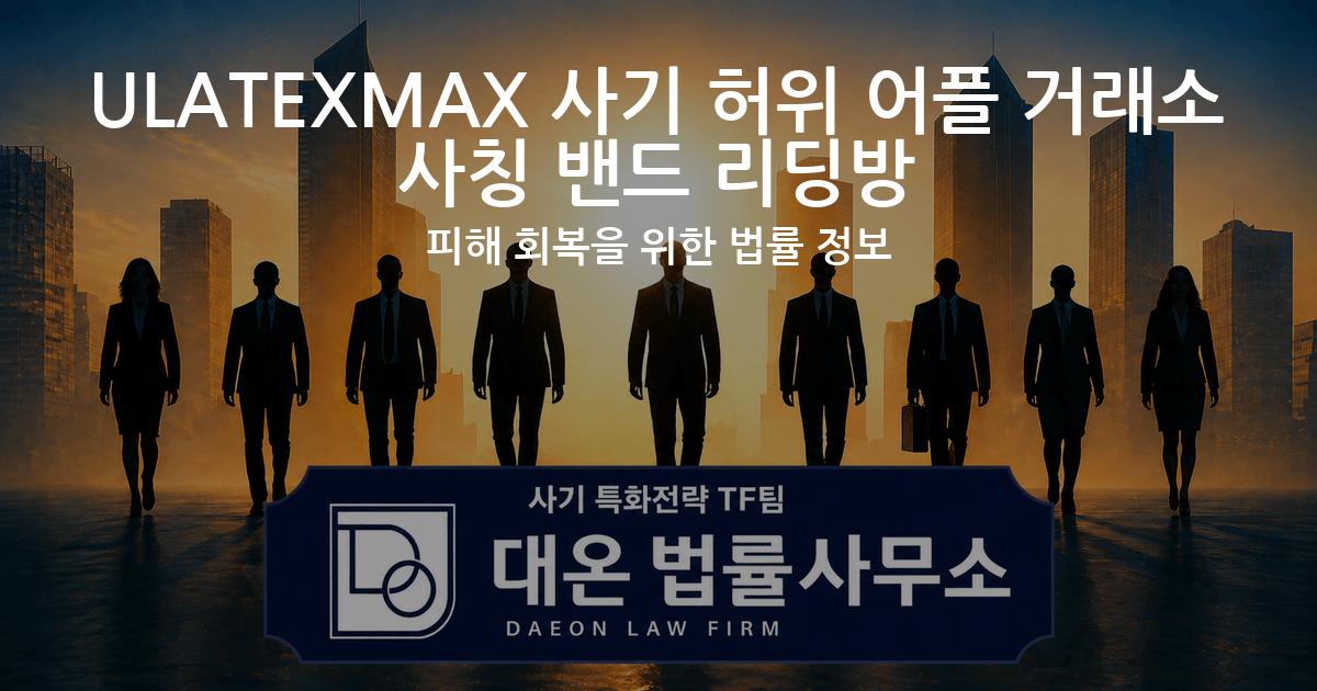 ULATEXMAX 사기 허위 어플 거래소 사칭 밴드 리딩방 피해 회복을 위한 법률 정보 이미지