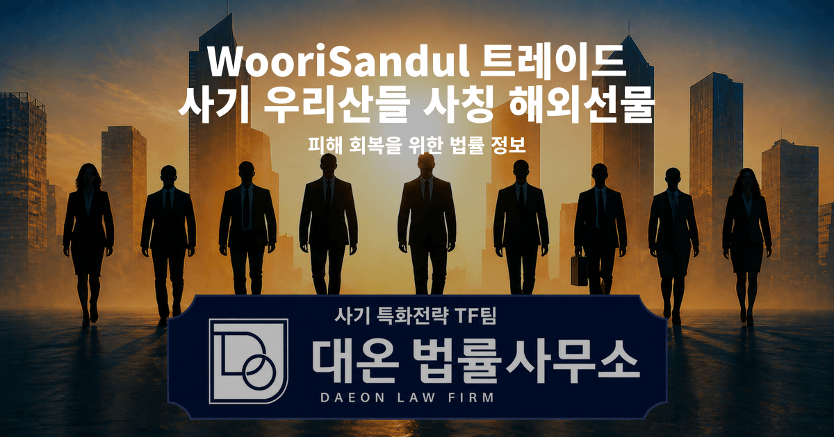 WooriSandul 트레이드 사기 우리산들 사칭 해외선물 피해 회복을 위한 법률 정보 이미지
