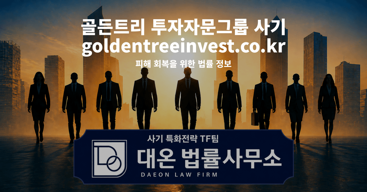 골든트리 투자자문그룹 사기 goldentreeinvest.co.kr 리딩방 사칭 피해 회복을 위한 법률 정보 이미지
