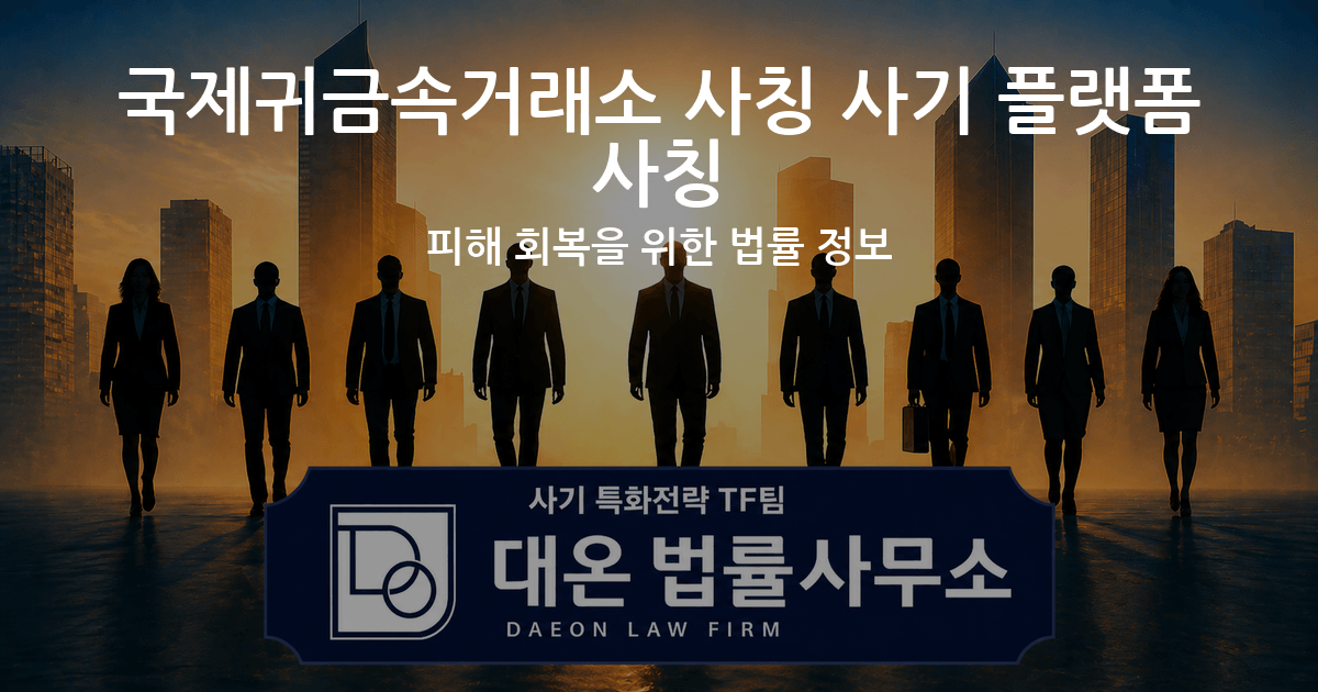 국제귀금속거래소 사칭 사기 플랫폼 사칭 피해 회복을 위한 법률 정보 이미지