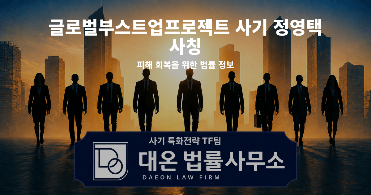 글로벌부스트업프로젝트 사기 정영택 사칭 피해 회복을 위한 법률 정보 이미지