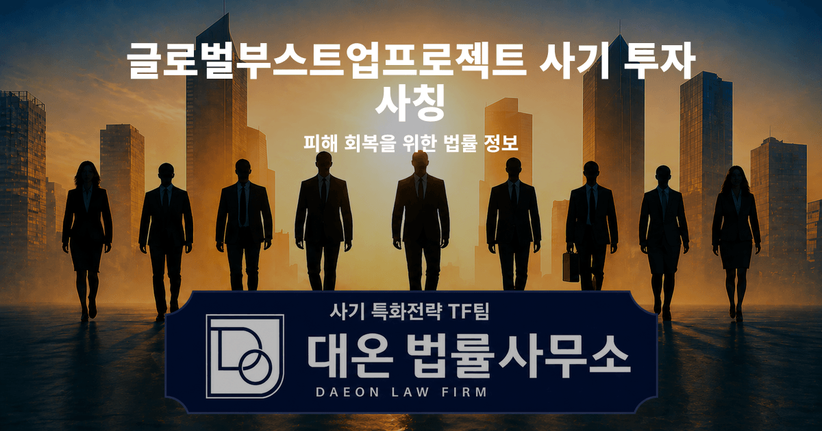 글로벌부스트업프로젝트 사기 투자 사칭 피해 회복을 위한 법률 정보 이미지