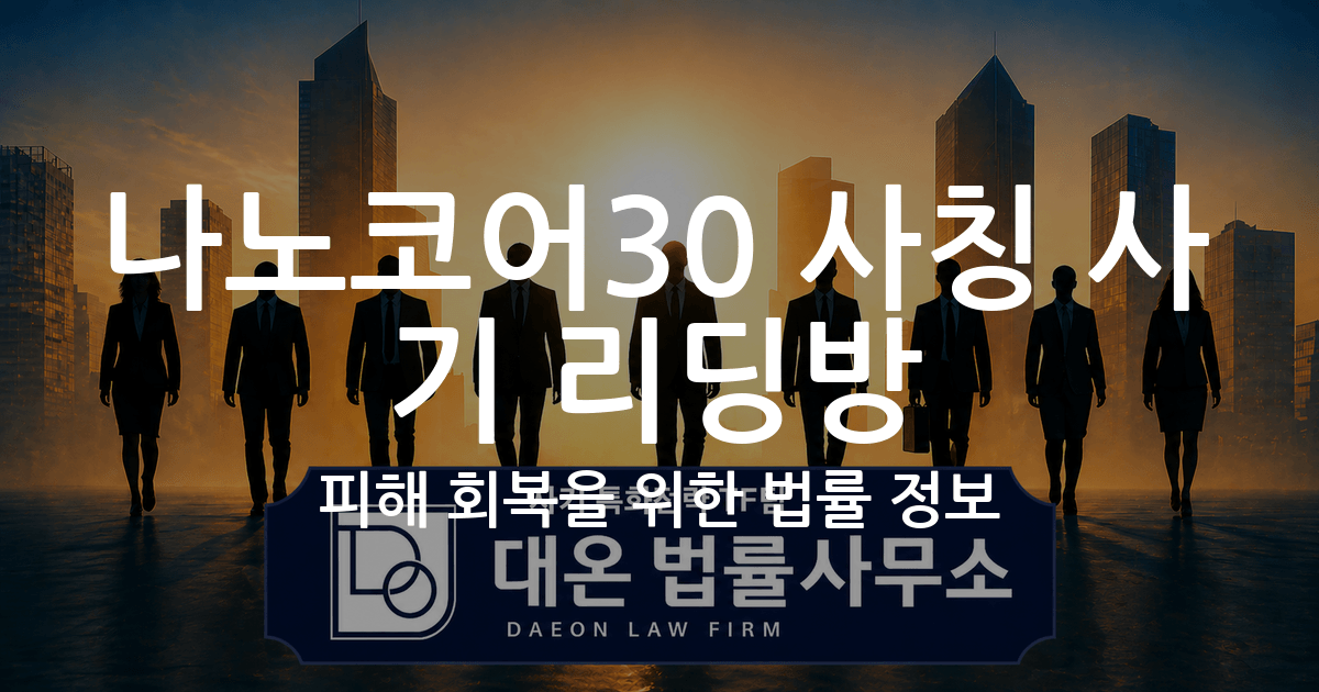 나노코어30 사칭 사기 리딩방 피해 회복을 위한 법률 정보 이미지