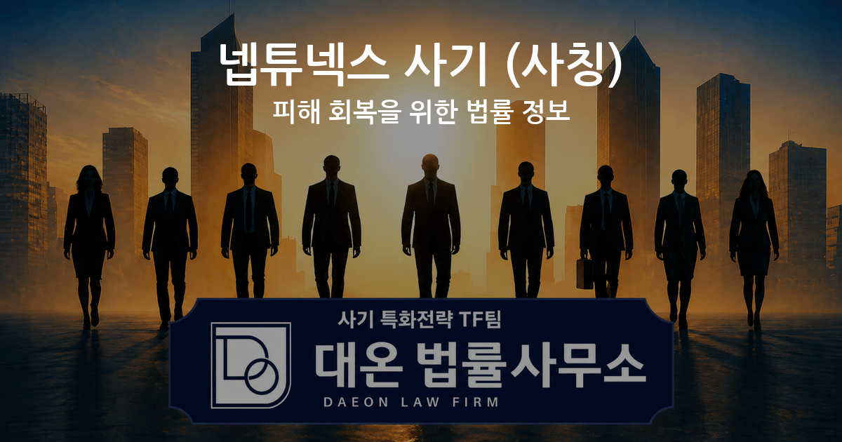 넵튜넥스 사기 사칭 피해 회복을 위한 법률 정보 이미지