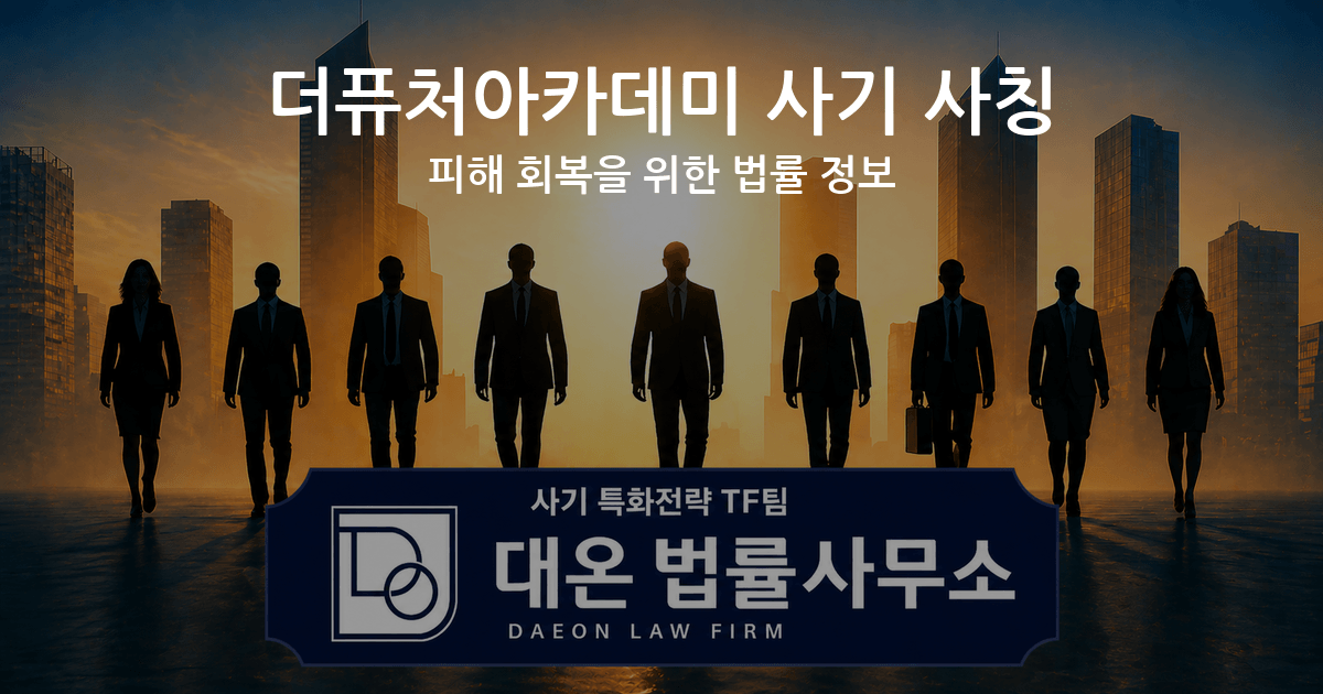 더퓨처아카데미 사기 사칭 피해 회복을 위한 법률 정보 이미지