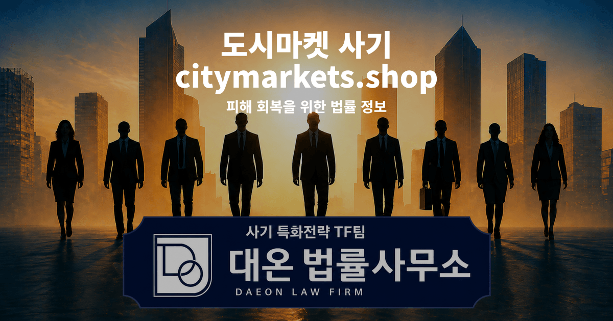 도시마켓 사기 citymarkets.shop 쇼핑몰 사칭 피해 회복을 위한 법률 정보 이미지