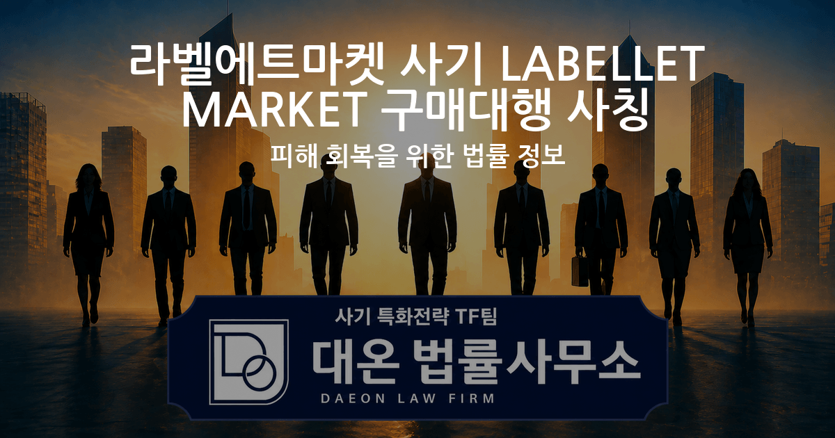라벨에트마켓 사기 LABELLET MARKET 구매대행 사칭 피해 회복을 위한 법률 정보 이미지