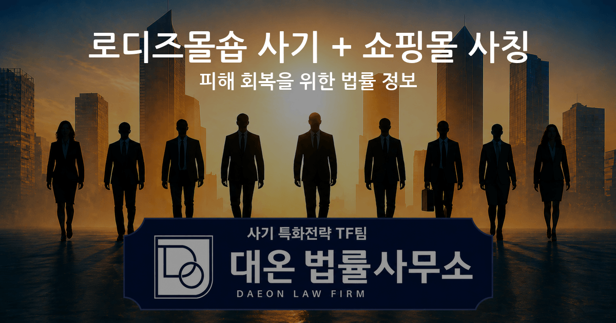 로디즈몰숍 사기 + 쇼핑몰 사칭 피해 회복을 위한 법률 정보 이미지