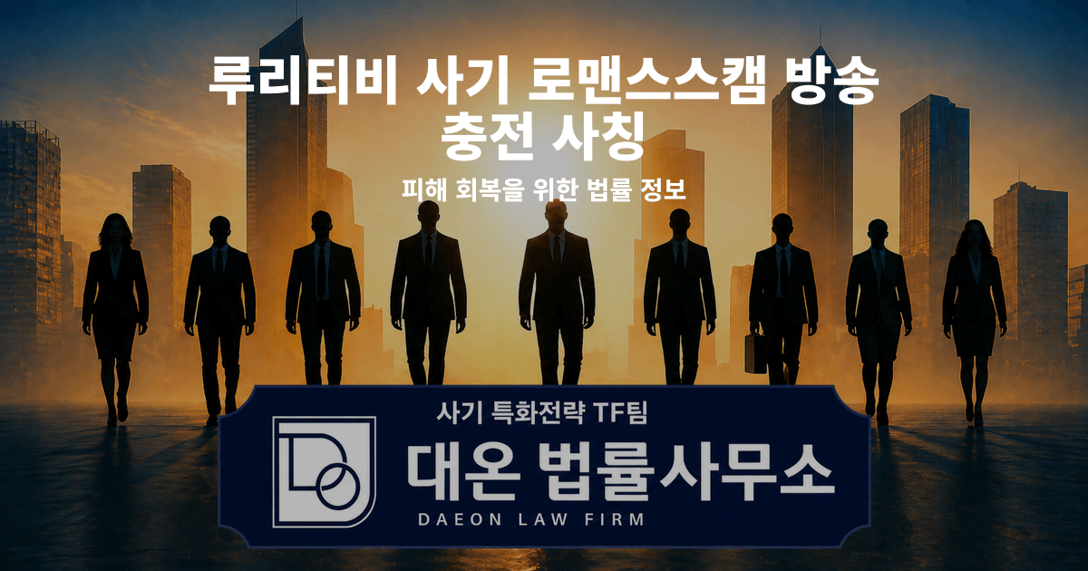 루리티비 사기 로맨스스캠 방송 충전 사칭 피해 회복을 위한 법률 정보 이미지