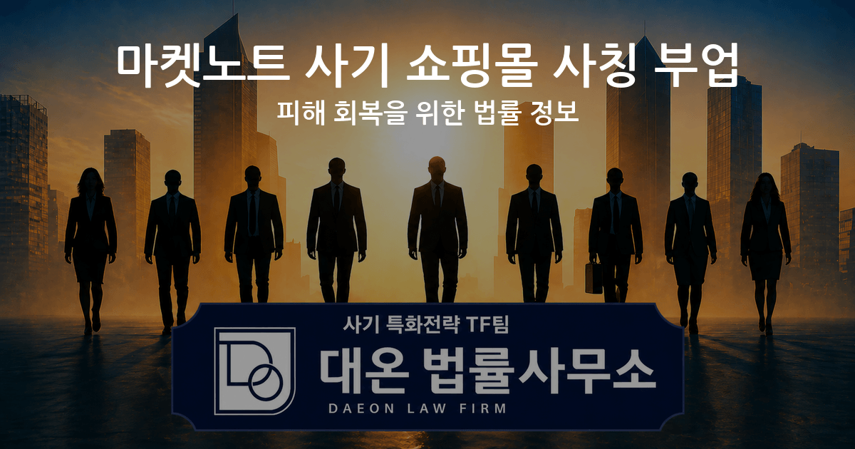 마켓노트 사기 쇼핑몰 사칭 부업 피해 회복을 위한 법률 정보 이미지