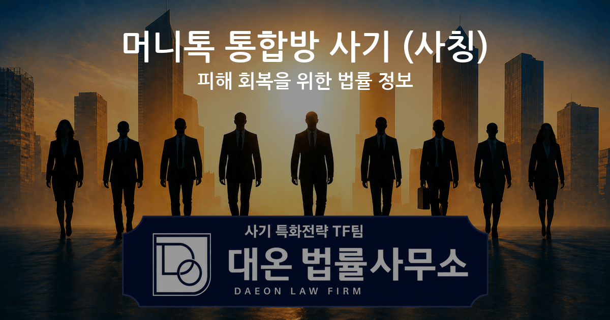 머니톡 통합방 사기 사칭 피해 회복을 위한 법률 정보 이미지