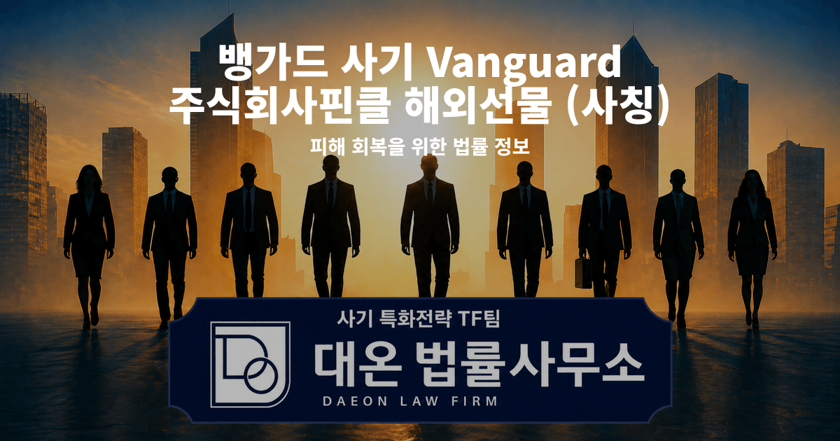 뱅가드 사기 Vanguard 주식회사핀클 해외선물 사칭 피해 회복을 위한 법률 정보 이미지
