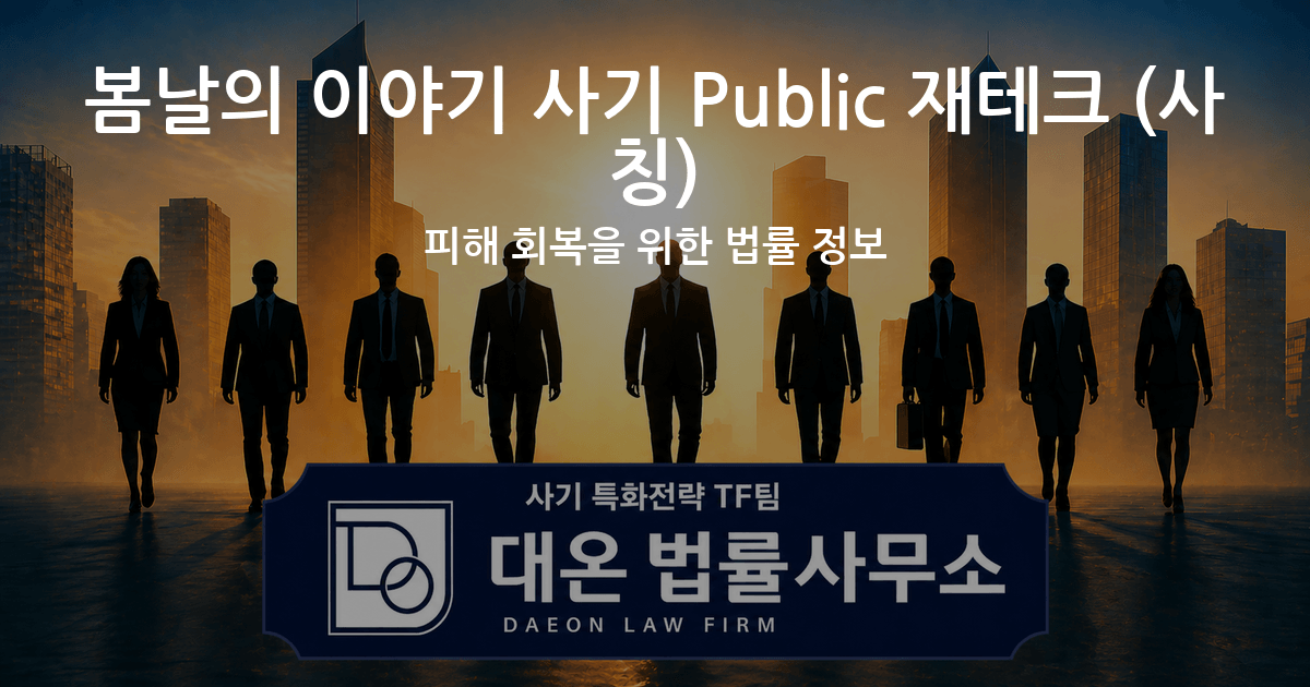 봄날의 이야기 사기 Public 재테크 사칭 피해 회복을 위한 법률 정보 이미지