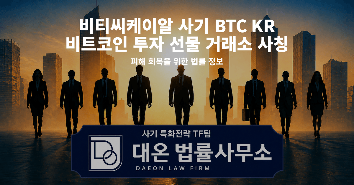 비티씨케이알 사기 BTC KR 비트코인 투자 선물 거래소 사칭 피해 회복을 위한 법률 정보 이미지