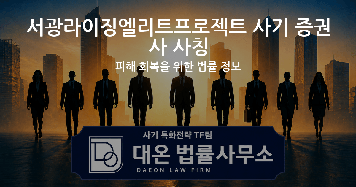 서광라이징엘리트프로젝트 사기 증권사 사칭 피해 회복을 위한 법률 정보 이미지