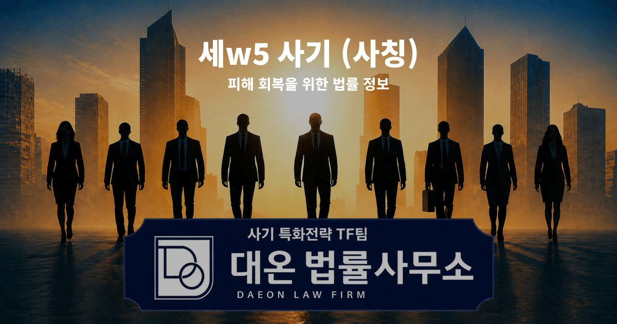 세w5 사기 사칭 피해 회복을 위한 법률 정보 이미지