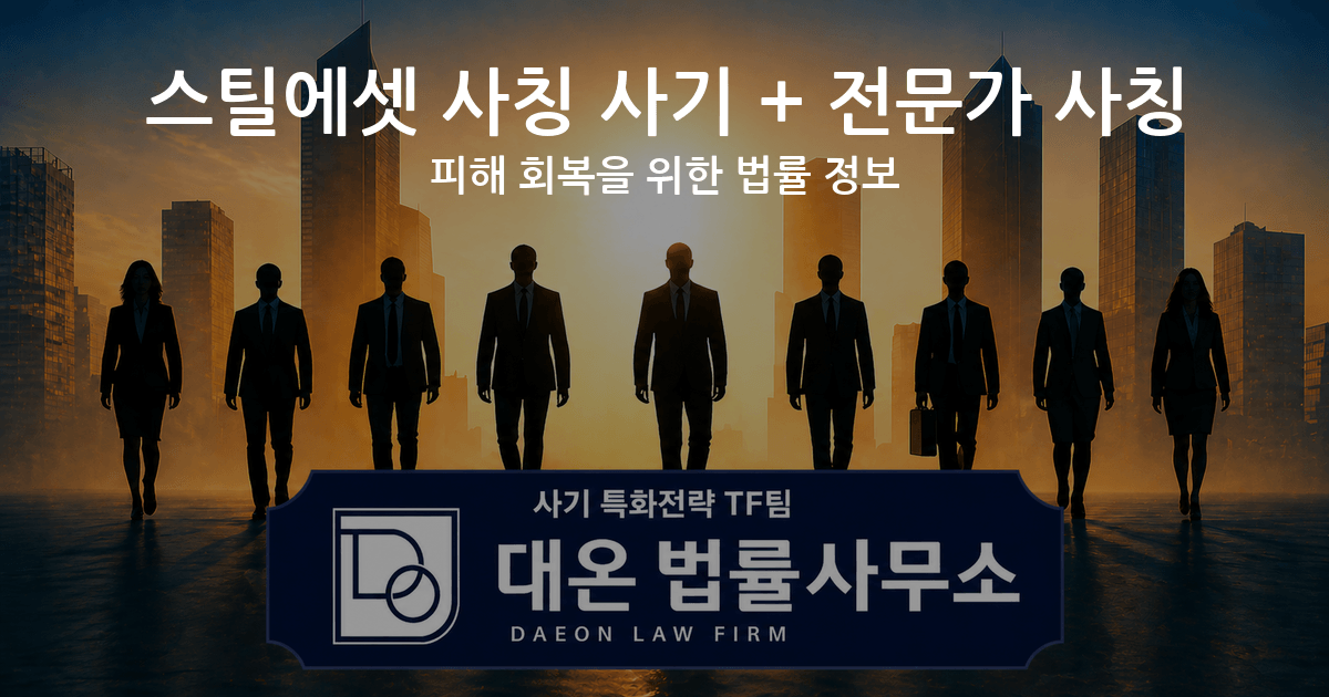 스틸에셋 사칭 사기 + 전문가 사칭 피해 회복을 위한 법률 정보 이미지